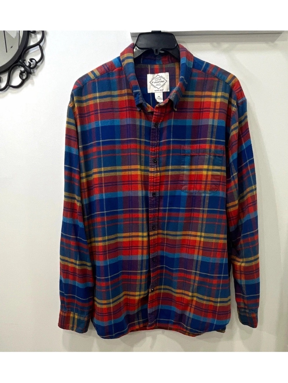 St. John's Bay Multicolor Plaid Button-Down Shirt